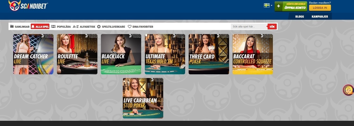 Live Casino Scandibet