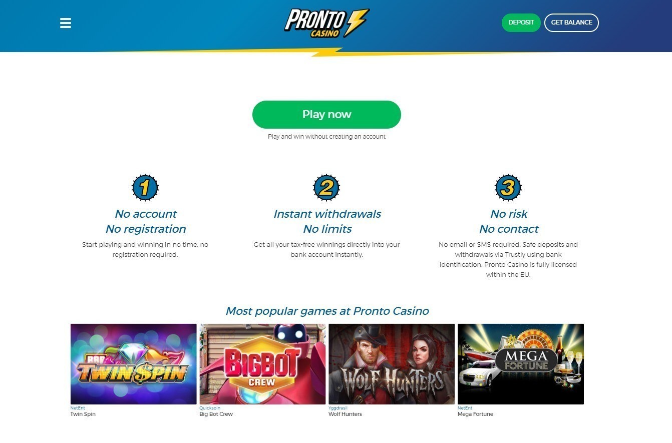 Pronto Casino Online