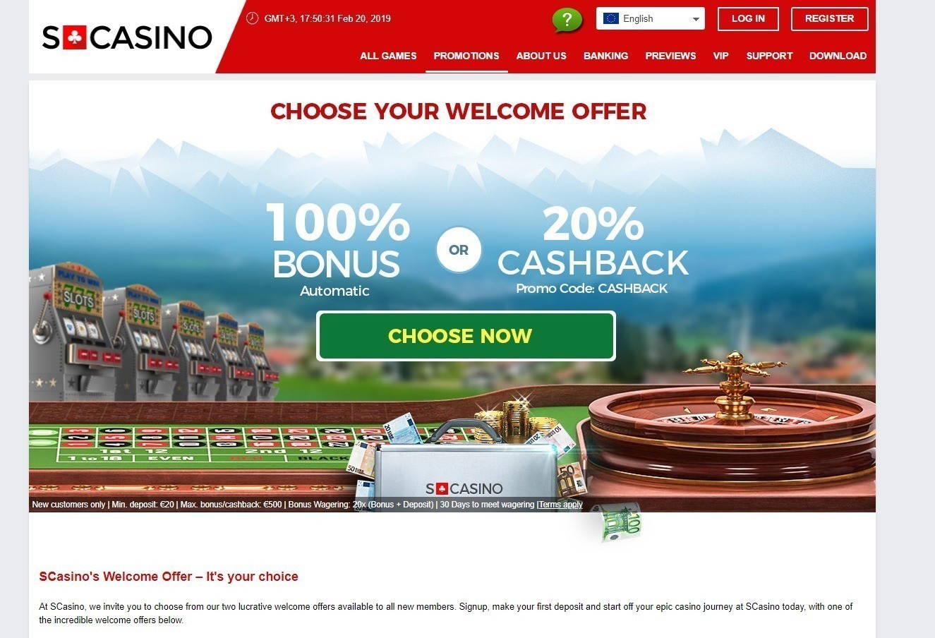välkomstbonusar på SCasino