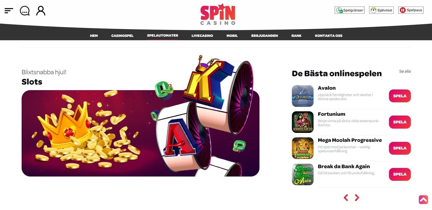 Spin Casino spelautomater