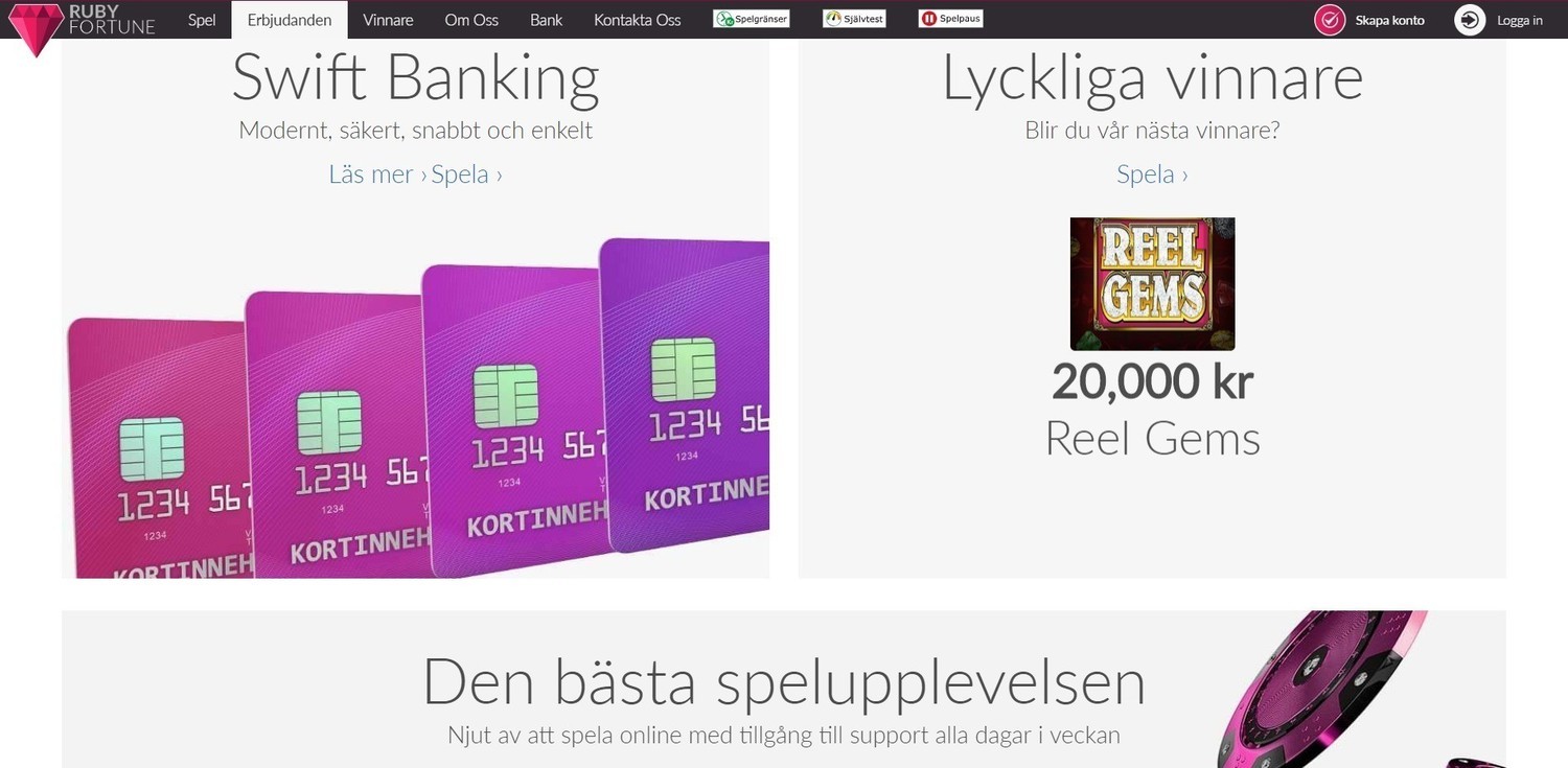 Ruby Fortune Casino payment methods