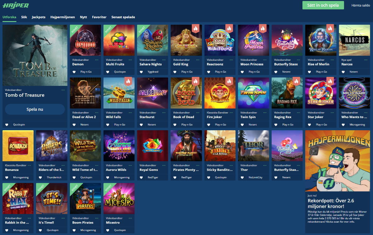 Hajper Casino Games